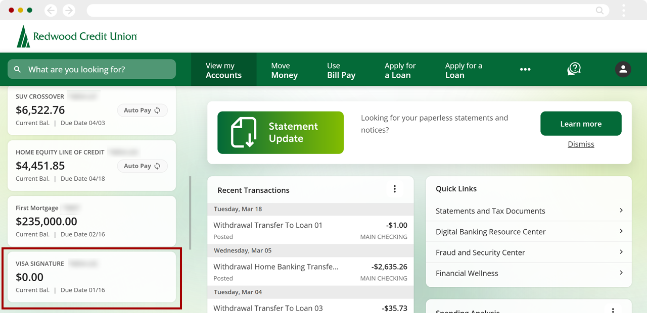 Redwood Rewards desktop step 1