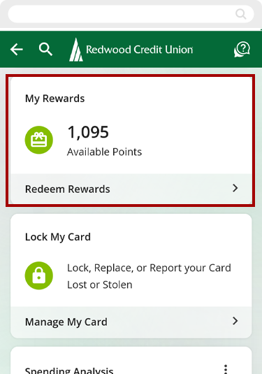 Redwood Rewards mobile step 1