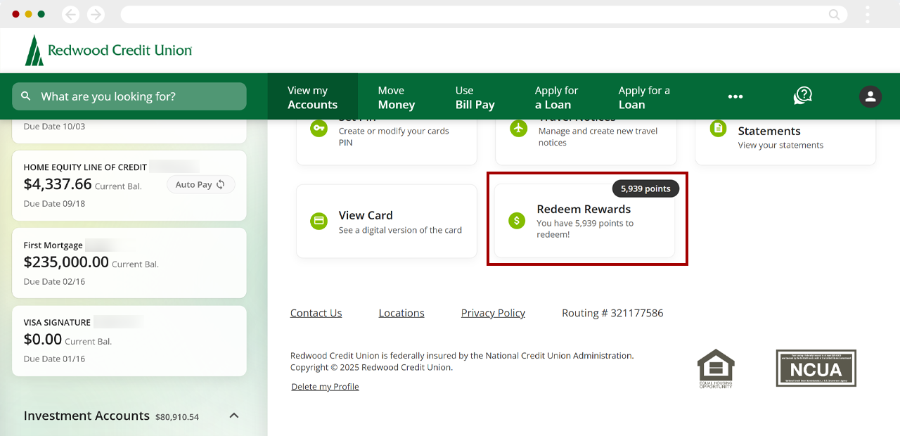Redwood Rewards desktop step 3