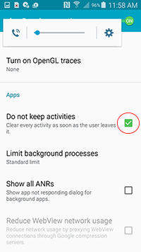 Do not keep activities
