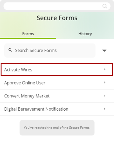 Self-serve wires in mobile, step 3