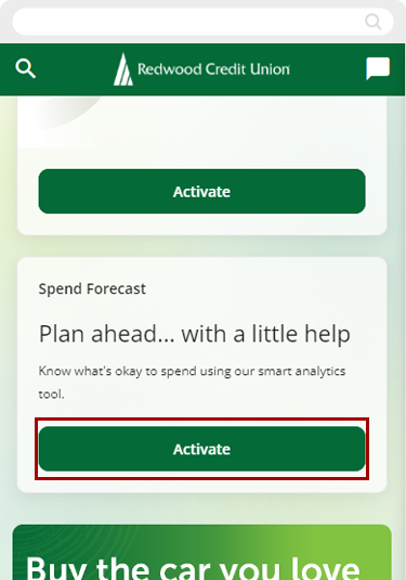 Spend forecast in mobile, activating