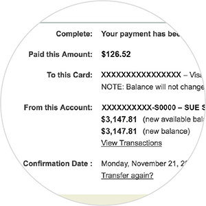 Payment complete section