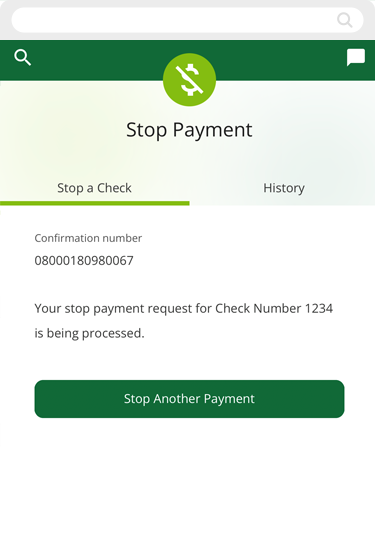 Stop payment in mobile, step 4