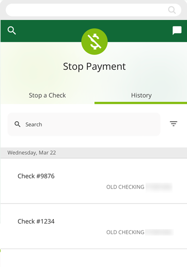 Stop payment in mobile, step 5