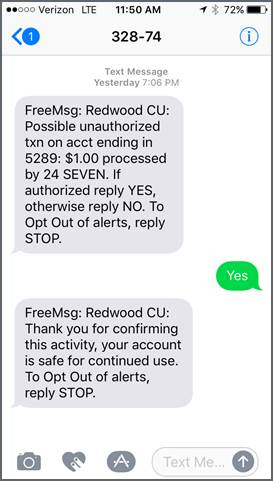 Text Message Example