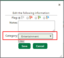 Transaction History Edit Transaction Information including Category