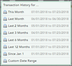 Transaction History Print Options