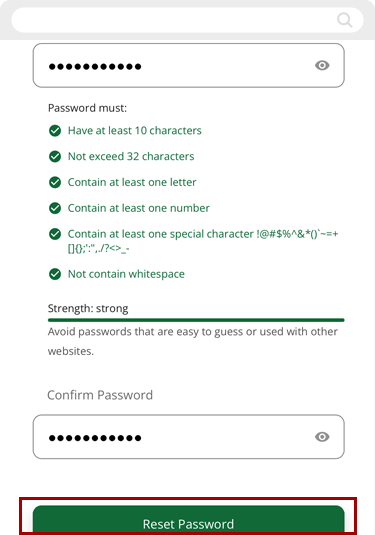 Unlocking your account in mobile, step 4