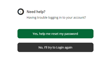 Locked out of your account, step 1