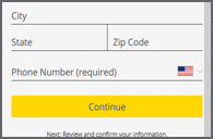 Account Information and click Continue to submit information.