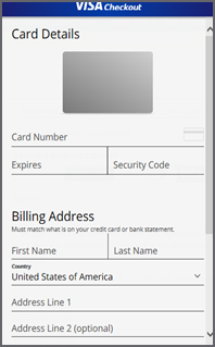 Card Details page enter all your card information.