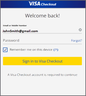 Welcome back to Visa Checkout