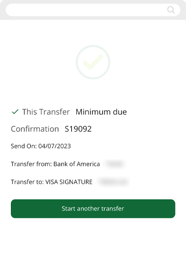 Making a payment to your Visa in mobile, step 5