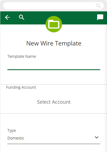 Uploading a wire template in mobile, step 2