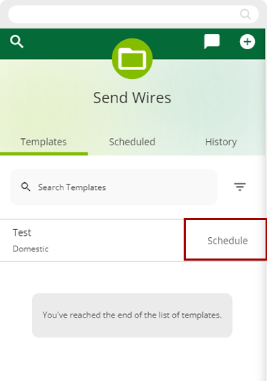 Uploading a wire template in mobile, step 4